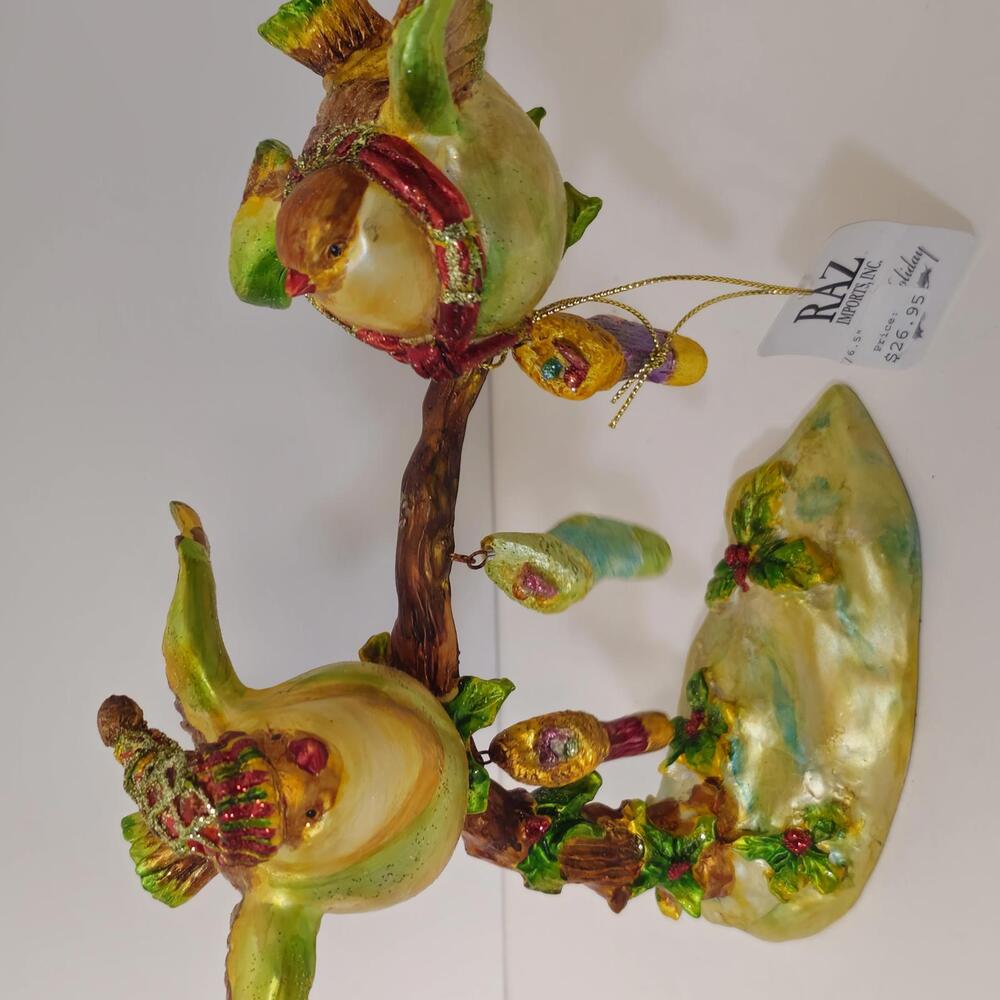 Vintage‎  Raz  Self-Standing Bird Christmas Ornament / hanging stockings